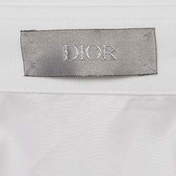 Pre Owned Dior Homme White Cotton Bee Embellished Long Sleeve Shirt XS