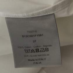 Pre Owned Dior Homme White Cotton Bee Embellished Long Sleeve Shirt XS