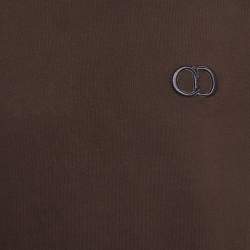 Pre Owned Dior Homme Brown Logo Embroidered Cotton Crew Neck T-Shirt M