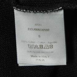 Pre Owned Dior Homme Black Embroidered Cotton Knit Crew Neck Sweatshirt S