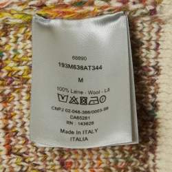 Dior Homme Multicolor Oblique Rib Knit Crew Neck Sweater M