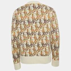 Dior Homme Multicolor Oblique Rib Knit Crew Neck Sweater M