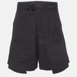 Dior Homme Black Cotton Belted Cargo Shorts S