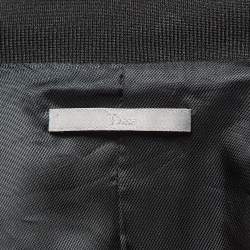 Pre Owned Dior Homme Black Leather Bomber Jacket M