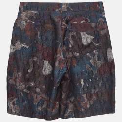 Pre Owned Dior Homme X Peter Doig Multicolor Jacquard Bermuda Shorts XS