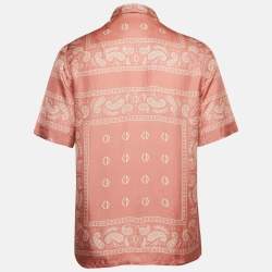 Pre Owned Dior Homme Pink Bandana Print Silk Shirt XS
