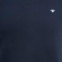 Pre Owned Dior Homme Navy Blue Cotton Jersey V-Neck T-Shirt XS
