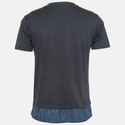 Dior Homme Blue Layered Oblique Cotton T-Shirt XS