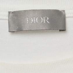 Pre Owned Dior Homme White  Logo Embroidered Cotton T-Shirt XS