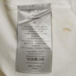 Pre Owned Dior Homme White  Logo Embroidered Cotton T-Shirt XS
