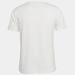 Pre Owned Dior Homme White  Logo Embroidered Cotton T-Shirt XS