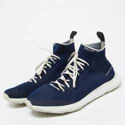 Dior Homme Blue Knit Fabric B21 Sock Sneakers Size 41