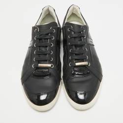 Dior Homme Black Patent and Leather Low Top Sneakers Size 43