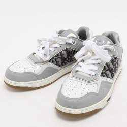 Dior Homme Grey Oblique Canvas and Leather B27 Low Top Sneakers Size 39