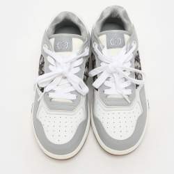 Dior Homme Grey Oblique Canvas and Leather B27 Low Top Sneakers Size 39