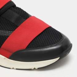 Dior Homme Black/Red Mesh and Leather B21 Slip On Sneakers Size 43.5