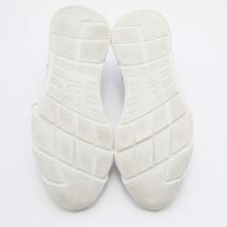 Pre Owned Dior Homme White/Blue Knit Fabric and Neoprene B21 Neo Sneakers Size 41