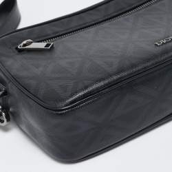Dior Black CD Diamond Coated Canvas and Leather Toiletry Pouch