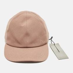 Pre Owned Dior Homme Pink Canvas Logo Embroidered Baseball Cap L