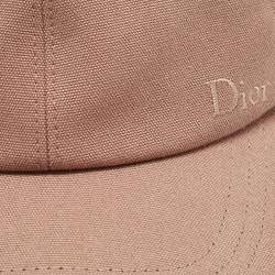Pre Owned Dior Homme Pink Canvas Logo Embroidered Baseball Cap L