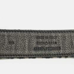 Pre Owned Dior 110 CM Buckle Belt Beige/Black Oblique Canvas and Leather 