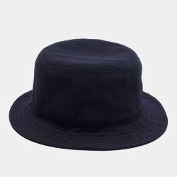 مملوكة مسبقًا Christian Dior Couture Navy Blue Striped Wool Bucket Hat Size 59