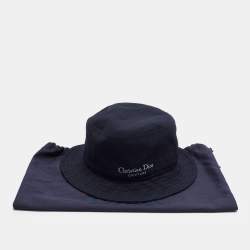 مملوكة مسبقًا Christian Dior Couture Navy Blue Striped Wool Bucket Hat Size 59