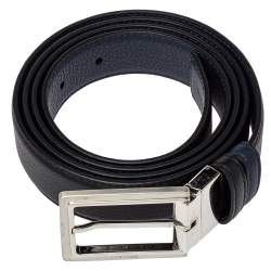 Dior Black/Blue Leather Reversible Belt 120CM