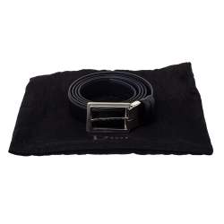 Dior Black/Blue Leather Reversible Belt 120CM