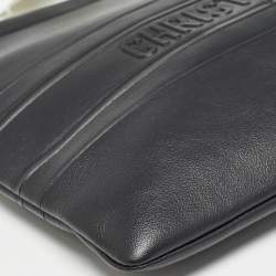 Dior Black Leather Medium Dior Stripe Pouch