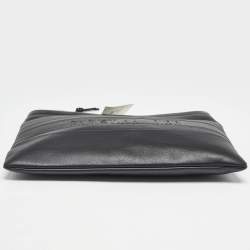 Dior Black Leather Medium Dior Stripe Pouch