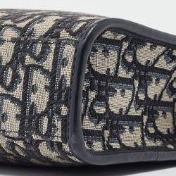 Pre Owned Dior Blue Oblique Jacquard Canvas 30 Montaigne Dea Pouch