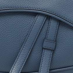 Dior Blue Leather Kim Jones Saddle Bag