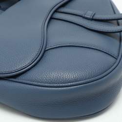 Dior Blue Leather Kim Jones Saddle Bag