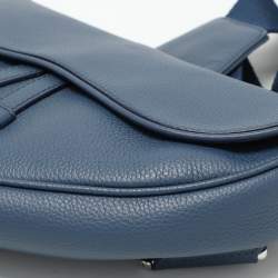 Dior Blue Leather Kim Jones Saddle Bag