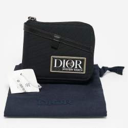 Dior x Mystery Ranch Black Nylon and Leather Zip Compact Wallet