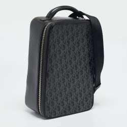 Dior Black Oblique Perforated Leather Galaxy World Tour Shoe Case