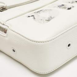Dior x Daniel Arsham White Leather Safari Messenger Bag