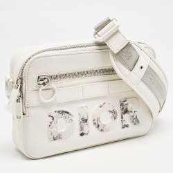 Dior x Daniel Arsham White Leather Safari Messenger Bag