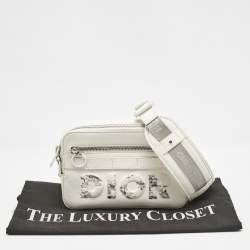 Dior x Daniel Arsham White Leather Safari Messenger Bag