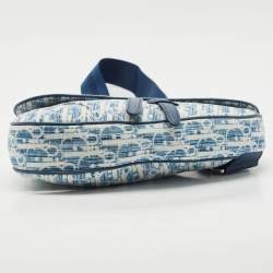 Dior Blue/White Oblique Kasuri Denim and Leather Saddle Bag