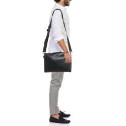 Dior Black PVC Coated Canvas CD Diamond Lingot Messenger Bag