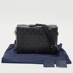 Dior Black PVC Coated Canvas CD Diamond Lingot Messenger Bag