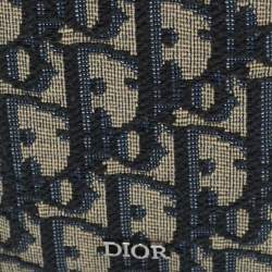 Dior Beige/Black Oblique Canvas Vertical Bifold Card Holder
