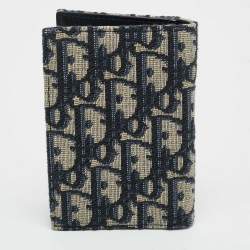 Dior Beige/Black Oblique Canvas Vertical Bifold Card Holder