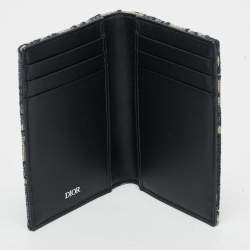 Dior Beige/Black Oblique Canvas Vertical Bifold Card Holder