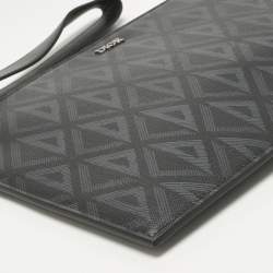 Pre Owned حقيبة يد ديور قماش مطلي بالألماس أسود CD حجم A5