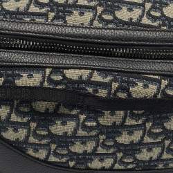 Pre Owned Dior Navy Blue Oblique Canvas Scarab Crossbody Bag