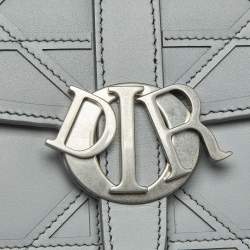Pre Owned Dior Grey Cosmo Laser Cut Cannage Leather Mini Dior Charm Shoulder Bag
