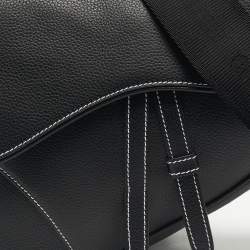 Pre Owned Dior Black Leather Saddle Crossbody Bag
